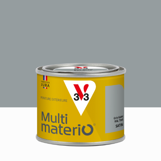Peinture extérieure bois, fer, plastique V33 gris galet satiné 125ml