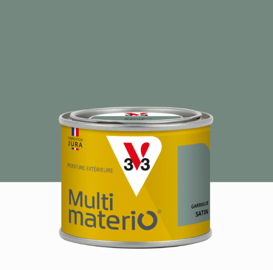 Peinture extérieure bois, fer, plastique V33 vert garrigue satiné 125ml