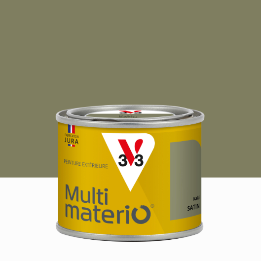 Peinture extérieure bois, fer, plastique V33 kaki satiné 125ml