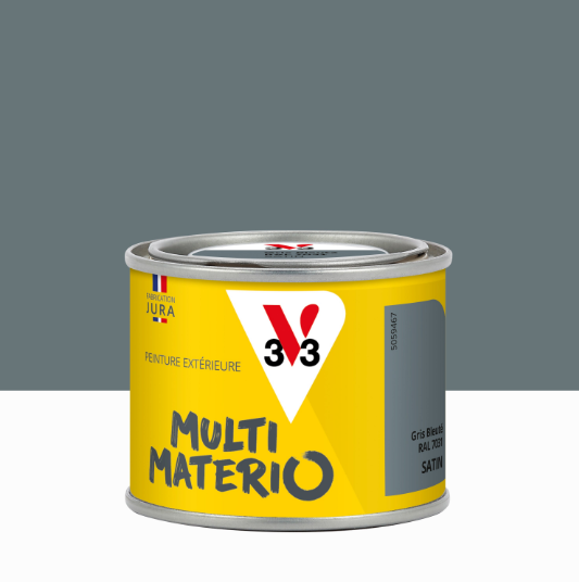 Peinture extérieure bois, fer, plastique V33 gris bleuté satiné 125ml