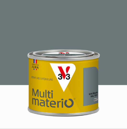 Peinture extérieure bois, fer, plastique V33 gris bleuté mat 125ml