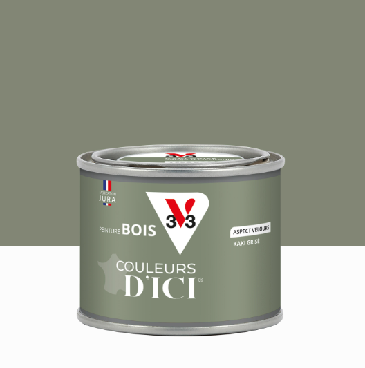 Peinture extérieure bois Couleurs d'ici ® V33 kaki grisé velours 125ml