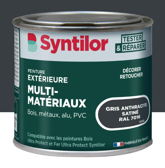 Peinture extérieure bois, alu, pvc . SYNTILOR gris anthracite satiné 0.125l