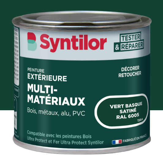 Peinture extérieure bois, aluminium, pvc . SYNTILOR vert basque satiné 125ml
