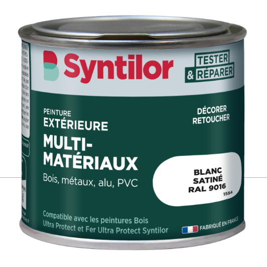 Peinture extérieure bois, aluminium, pvc . SYNTILOR blanc satiné 125ml
