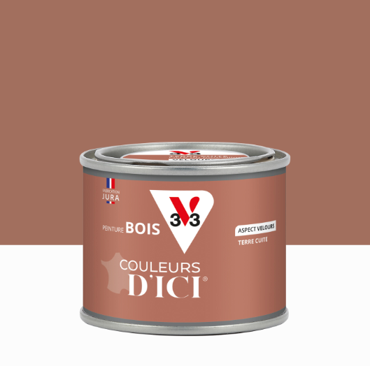 Peinture extérieure bois Couleurs d'ici ® V33 terre cuite velours 125ml
