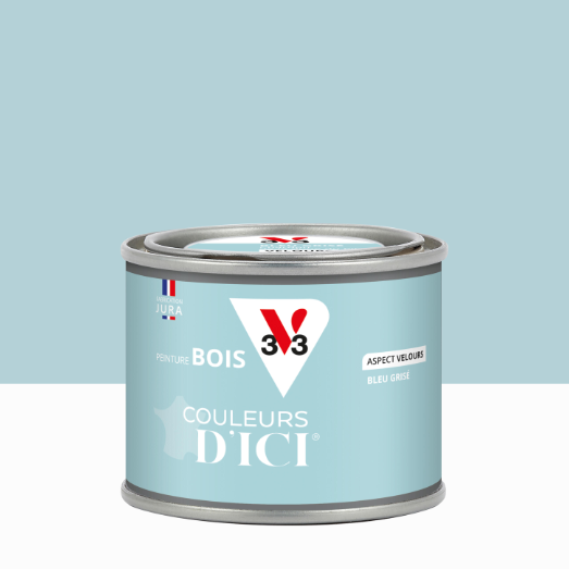 Peinture extérieure bois Couleurs d'ici ® V33 bleu grisé velours 125ml
