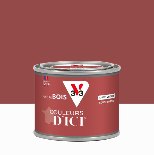 Peinture extérieure bois Couleurs d'ici ® V33 rouge intense velours 125ml