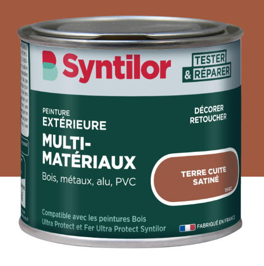 Peinture extérieure bois, aluminium, pvc . SYNTILOR terre cuite satiné 125ml