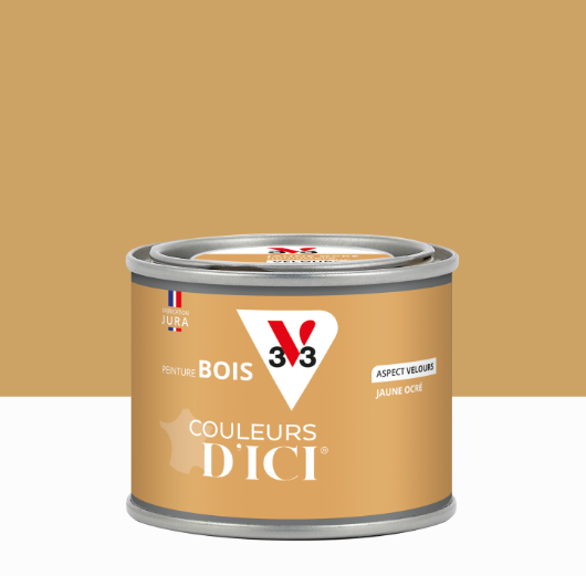 Peinture extérieure bois Couleurs d'ici ® V33 jaune ocré velours 125ml