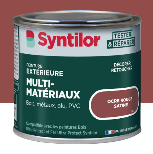 Peinture extérieure bois, aluminium, pvc . SYNTILOR ocre rouge satiné 125ml