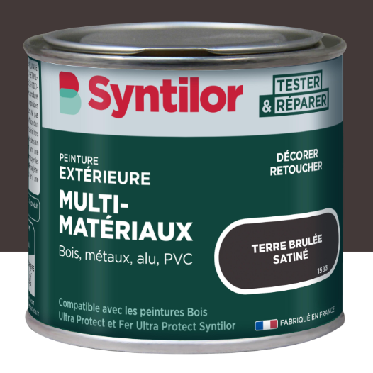 Peinture extérieure bois, aluminium, pvc . SYNTILOR terre brulée satiné 125ml