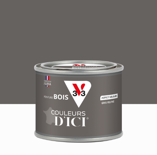 Peinture extérieure bois Couleurs d'ici ® V33 gris feutré velours 125ml