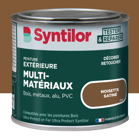Peinture extérieure bois, aluminium, pvc . SYNTILOR noisette satiné 125ml