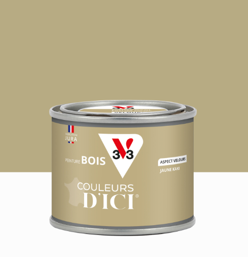 Peinture extérieure bois Couleurs d'ici ® V33 jaune kaki velours 125ml