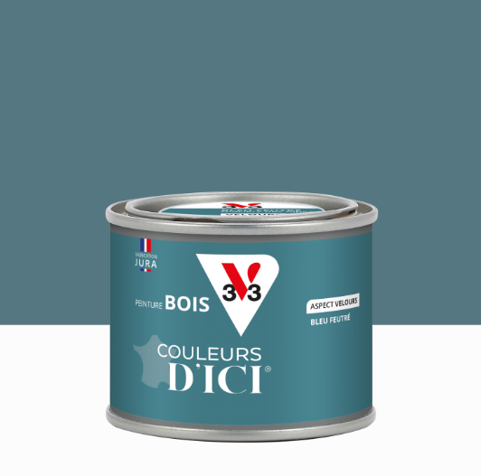 Peinture extérieure bois Couleurs d'ici ® V33 bleu feutré velours 125ml