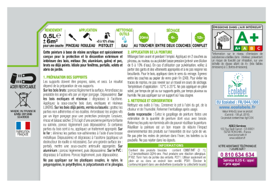 Peinture extérieure bois, acier, inox LUXENS brun gris satiné 0.5l