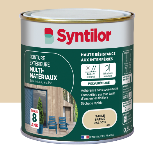 Peinture extérieure bois, fer, plastique SYNTILOR sable satiné 0.5l