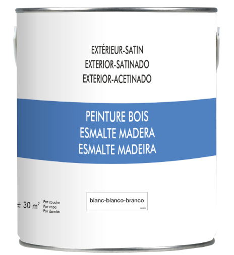 Peinture extérieure bois, blanc satiné 2.5l