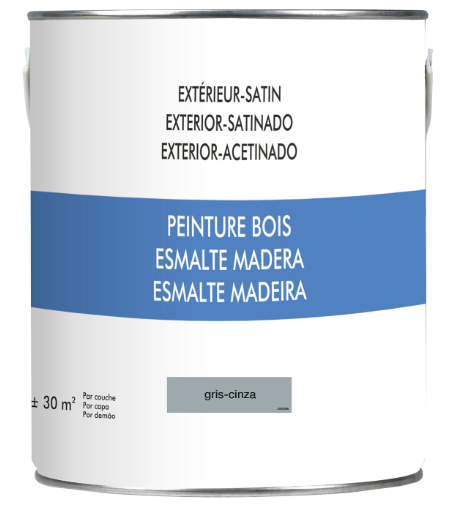 Peinture extérieure bois, gris satiné 2.5l