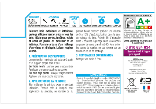 Peinture extérieure bois, Protection 4 ans LUXENS marron satiné 0.5l