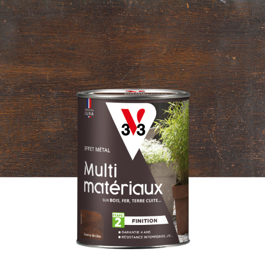 Peinture extérieure multi matériaux Effet métal étape 2 V33 fonte brulée 0.25l