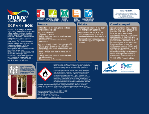Peinture extérieure bois Ecran + DULUX VALENTINE bleu tempête satiné 0.25l