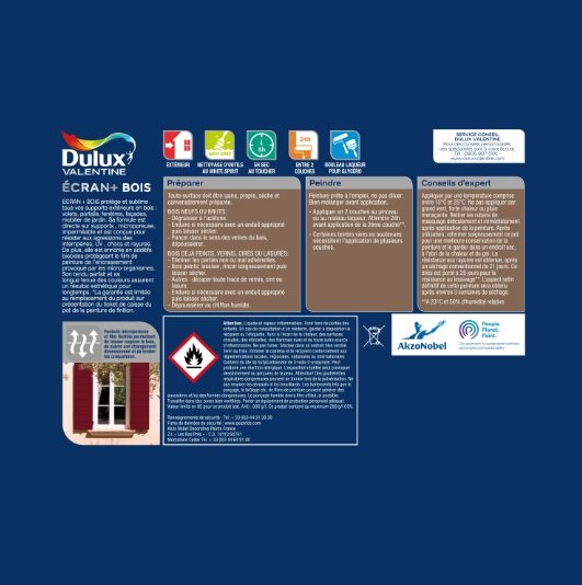 Peinture extérieure bois Ecran + DULUX VALENTINE gris anthracite satiné 0.25l