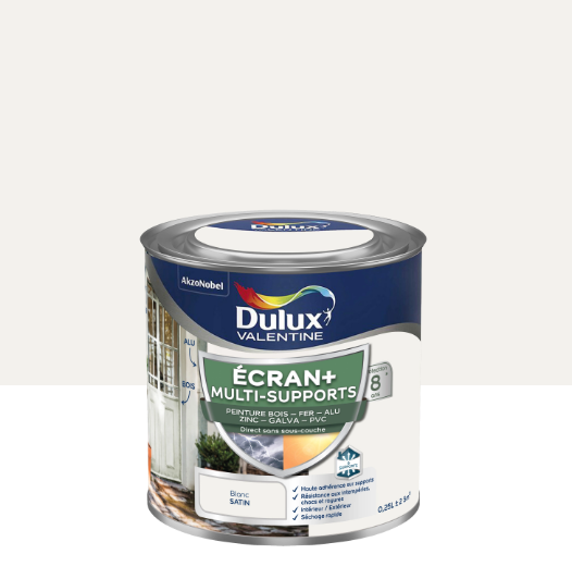 Peinture extérieure bois, fer, pvc Ecran+ DULUX VALENTINE blanc satiné 0.25l