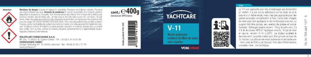 Mastic Polyester armé SOLOPLAST, marron, 400g