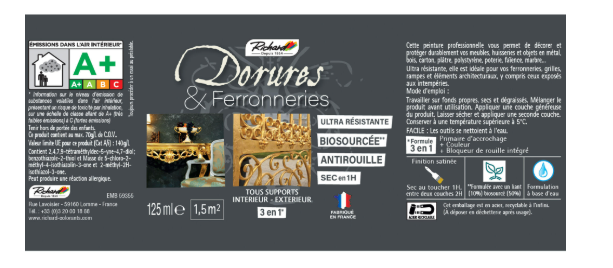 Peinture dorure satiné RICHARD, bronze 125 ml