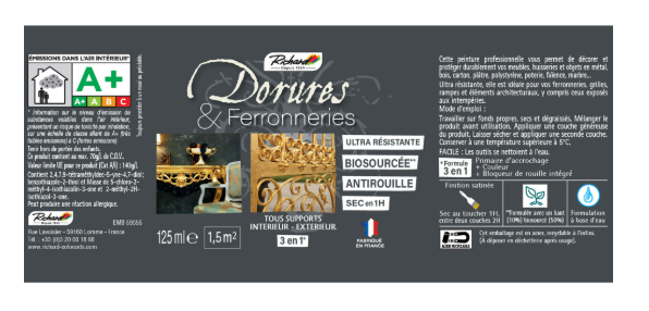 Peinture Dorure, satiné, RICHARD, argent 125 mL