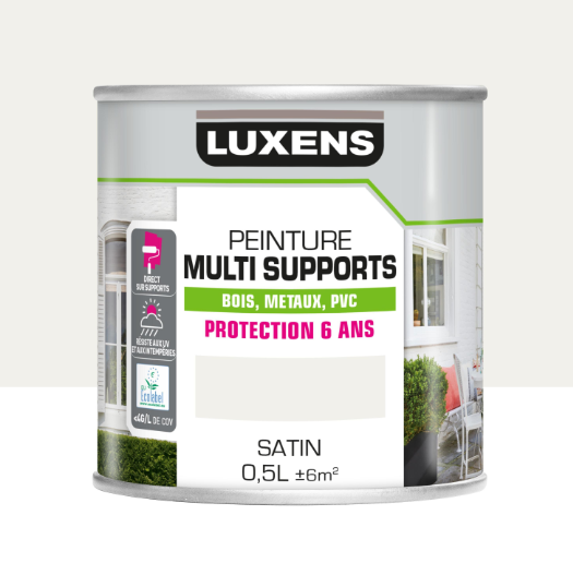 Peinture extérieure bois, fer, plastique LUXENS blanc satiné 0.5l