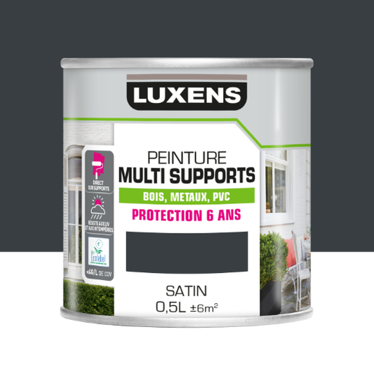 Peinture extérieure bois, fer, plastique LUXENS gris anthracite satiné 0.5l