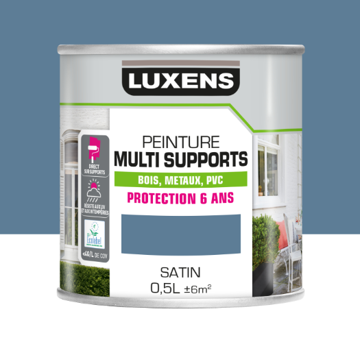 Peinture extérieure bois, acier, inox LUXENS bleu provence satiné 0.5l