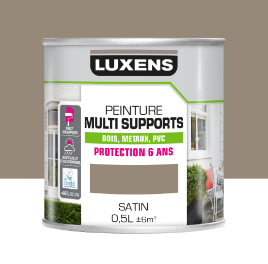 Peinture extérieure bois, acier, inox LUXENS trench 3 satiné 0.5l