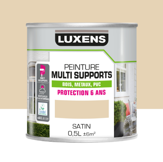 Peinture extérieure bois, acier, inox LUXENS ivoire clair satiné 0.5l
