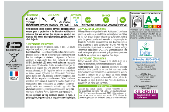 Peinture extérieure bois, acier, inox LUXENS moka 3 satiné 0.5l