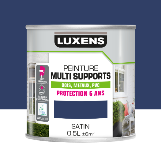 Peinture extérieure bois, acier, inox LUXENS saphir 1 satiné 0.5l