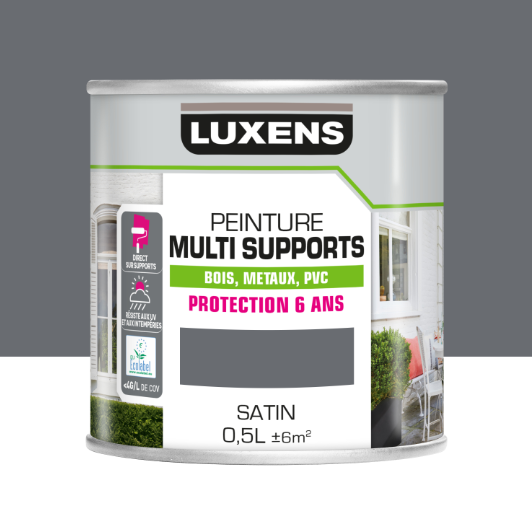 Peinture extérieure bois, acier, inox LUXENS granit 2 satiné 0.5l
