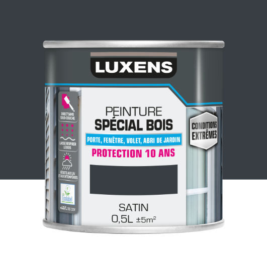 Peinture extérieure bois, mdf, osb Conditions extrêmes LUXENS anthracite satiné
