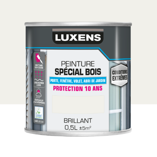 Peinture extérieure bois, mdf, osb Conditions extrêmes LUXENS blanc brillant 0.5L