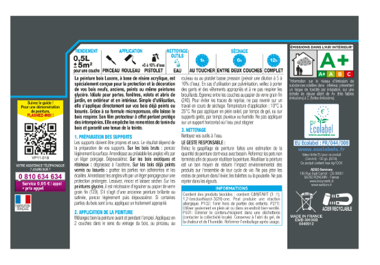 Peinture extérieure bois, mdf, osb Conditions extrêmes LUXENS vert provence satin