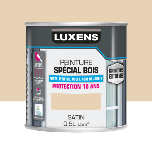 Peinture extérieure bois, mdf, osb Conditions extrêmes LUXENS ivoire clair satin