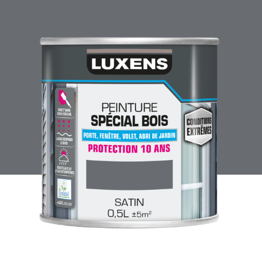 Peinture extérieure bois, mdf, osb Conditions extrêmes LUXENS granit 2 satiné