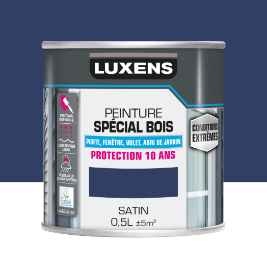 Peinture extérieure bois, mdf, osb Conditions extrêmes LUXENS saphir 1 satiné