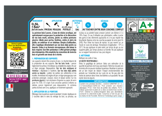 Peinture extérieure bois, mdf, osb Conditions extrêmes LUXENS saphir 1 satiné