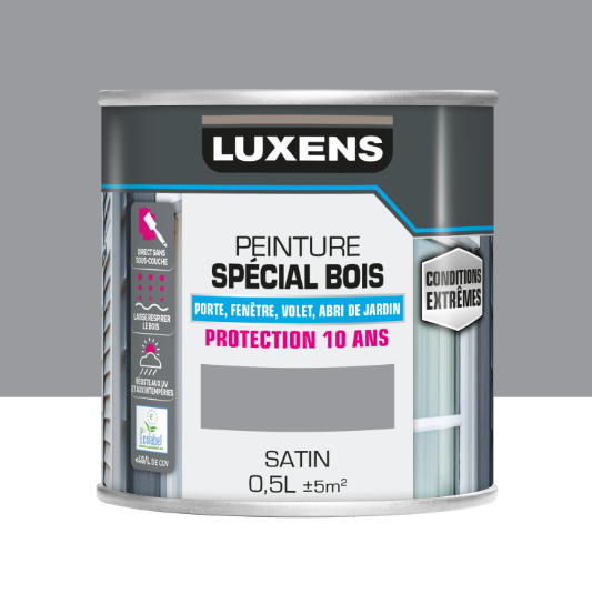 Peinture extérieure bois, mdf, osb Conditions extrêmes LUXENS granit 3 satiné