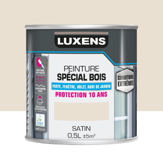 Peinture extérieure bois, mdf, osb Conditions extrêmes LUXENS crème satiné 0.5l
