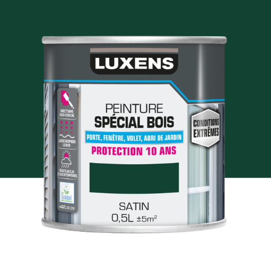 Peinture extérieure bois, mdf, osb Conditions extrêmes LUXENS vert mousse satiné